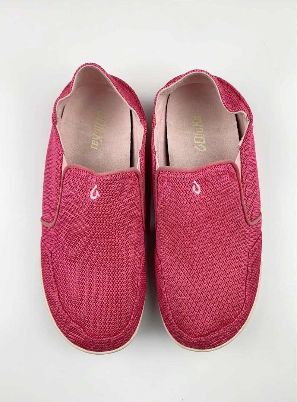 Olukai Nohea Pink Mesh Casual Shoes Slip On Fold Down Heel Youth Kids Girls 5